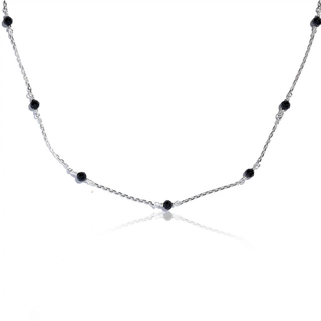 Колье со шпинелью фасет (Ag 925)