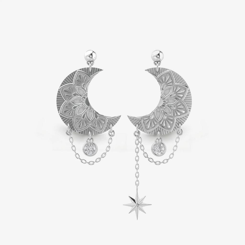 Серьги Moon Mandala (Ag 925)