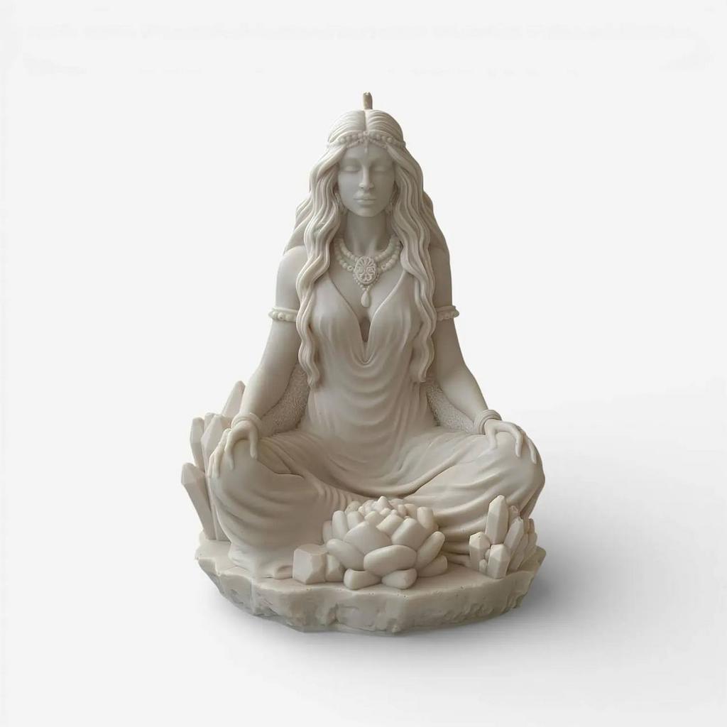 Свеча "Медитация" большая молочная 15 см