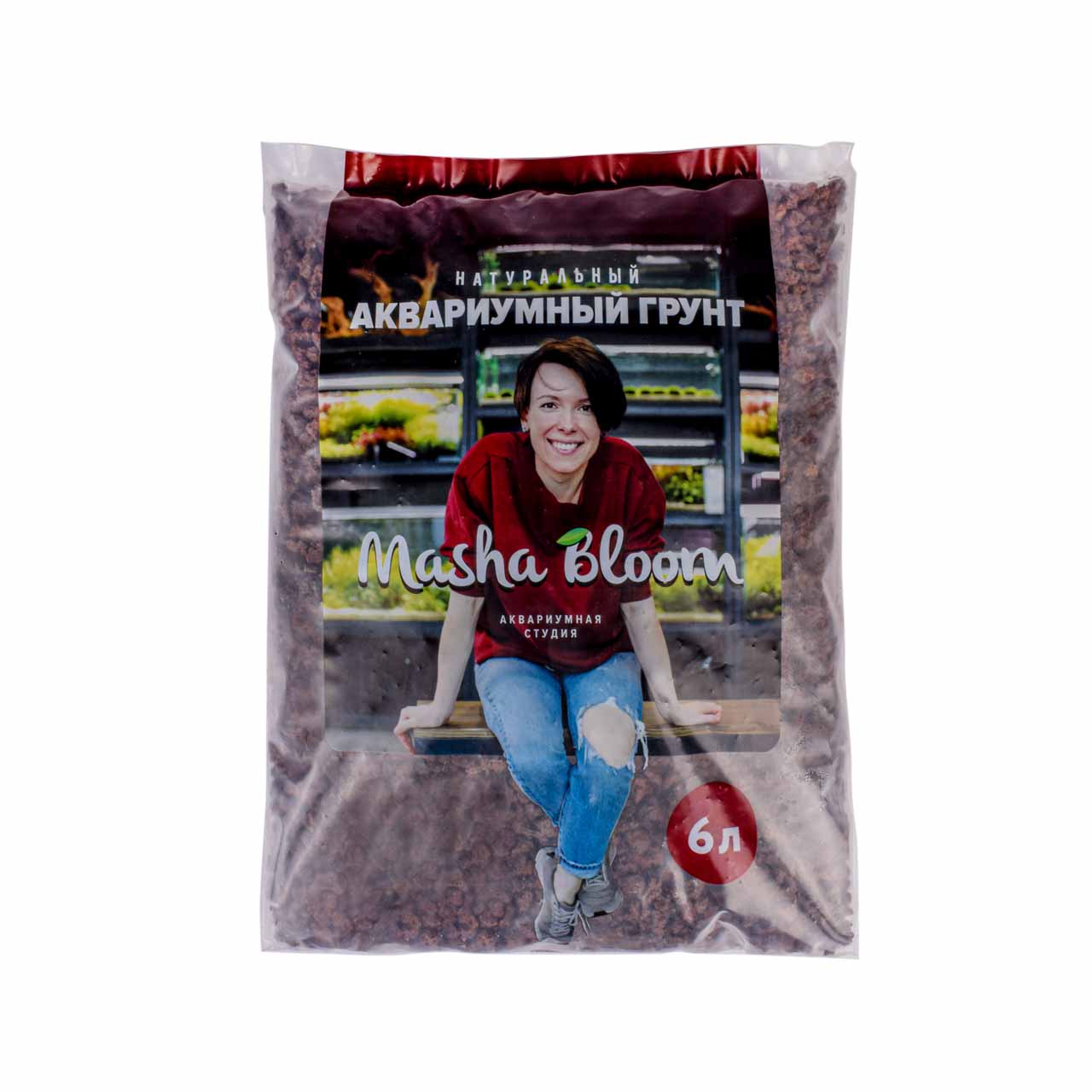 Вулканическая лава  Masha Bloom для аквариума коричневая (лавовая крошка) 7-10 мм