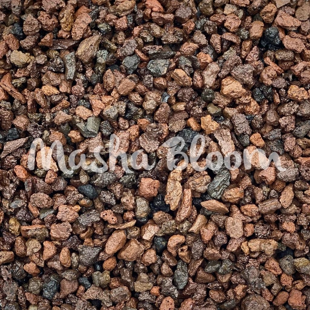 Вулканическая лава  Masha Bloom для аквариума коричневая (лавовая крошка) 7-10 мм