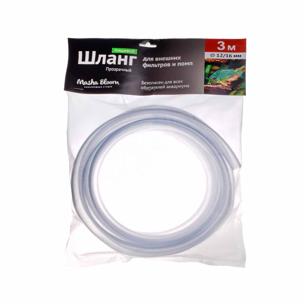 Шланг MASHA BLOOM прозрачный пищевой D12/16 мм, 3 м