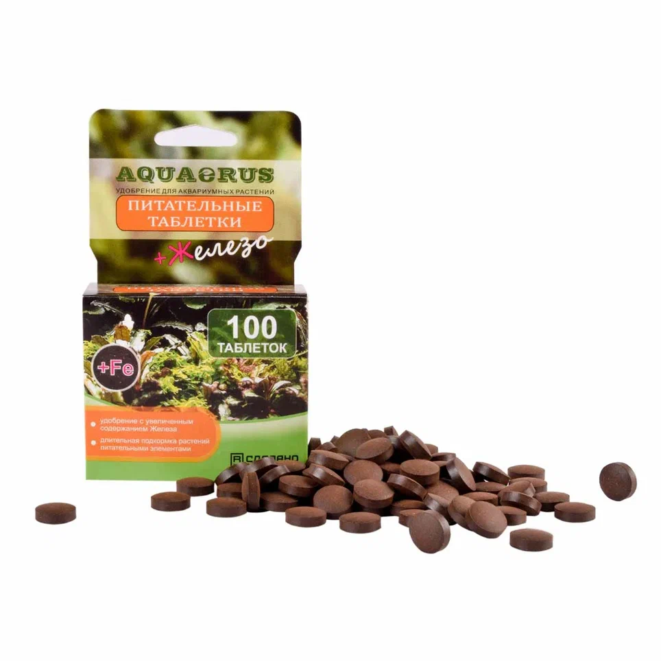 Удобрение AQUAERUS Питательные таблетки Железо+, 100 шт