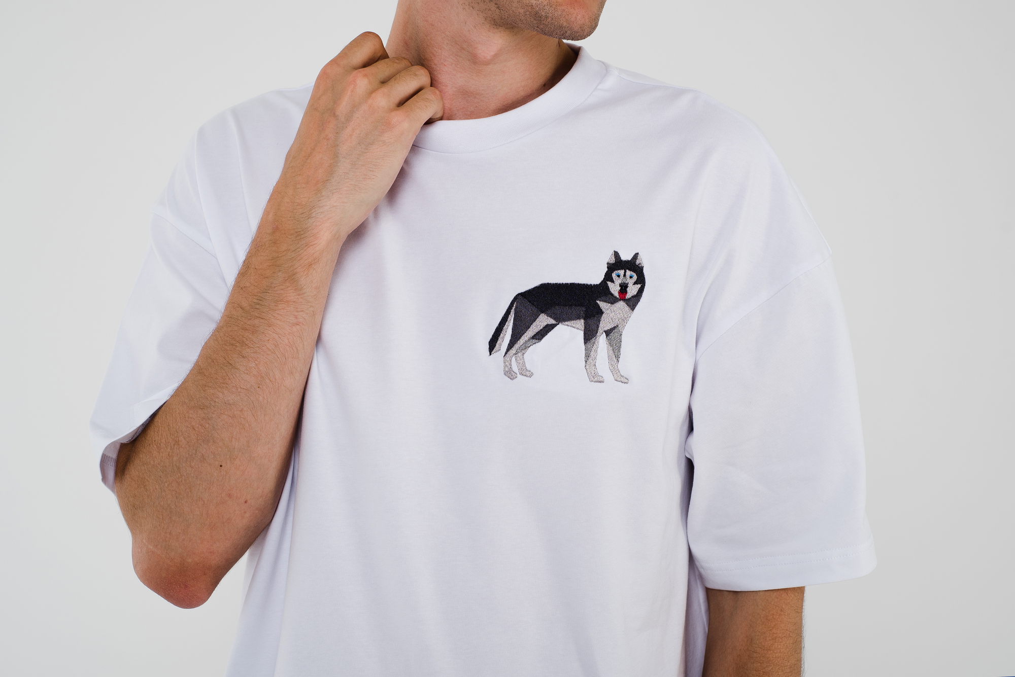 Husky white T-shirt