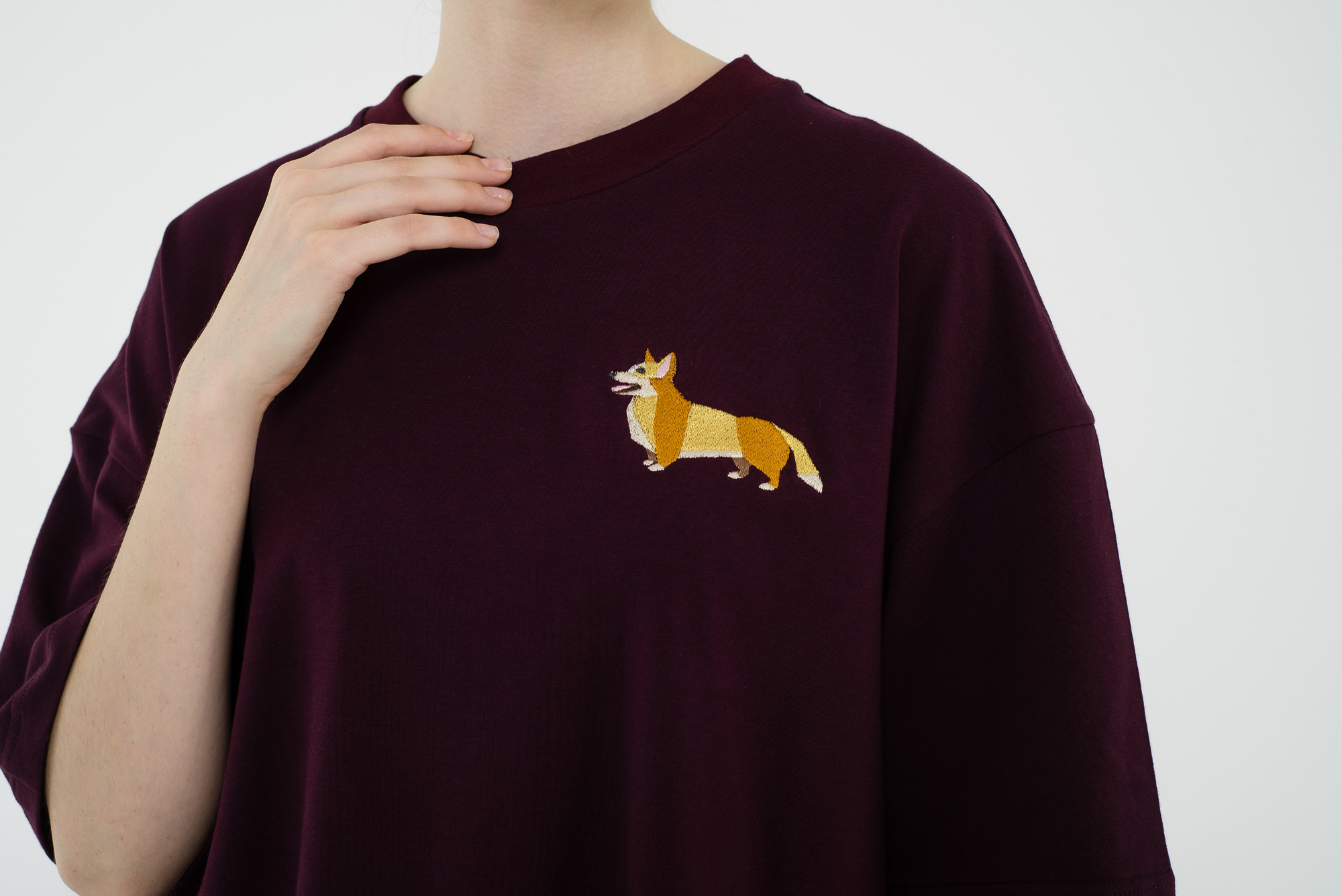 Corgi maroon T-shirt