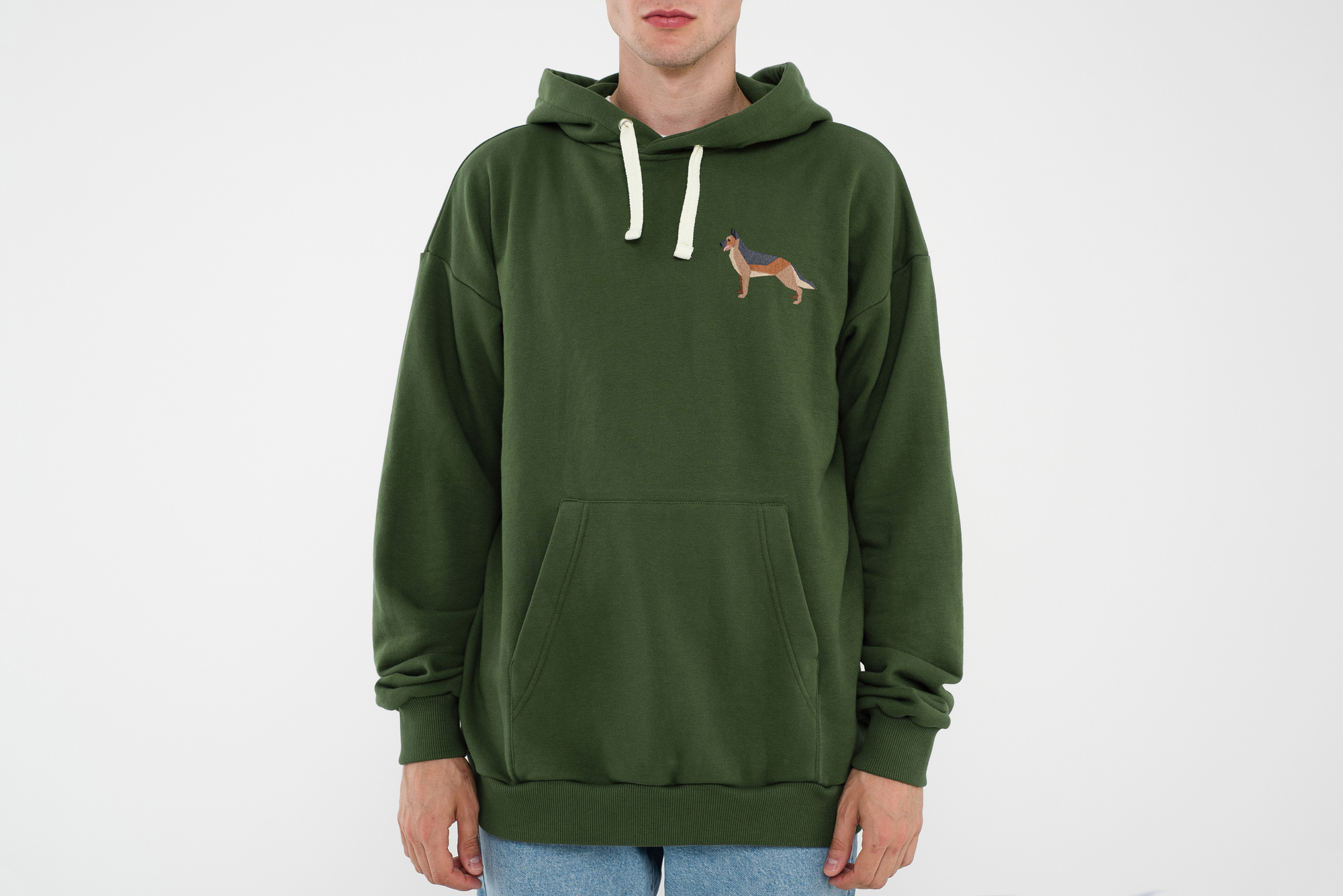 German shepherd khaki hoodie