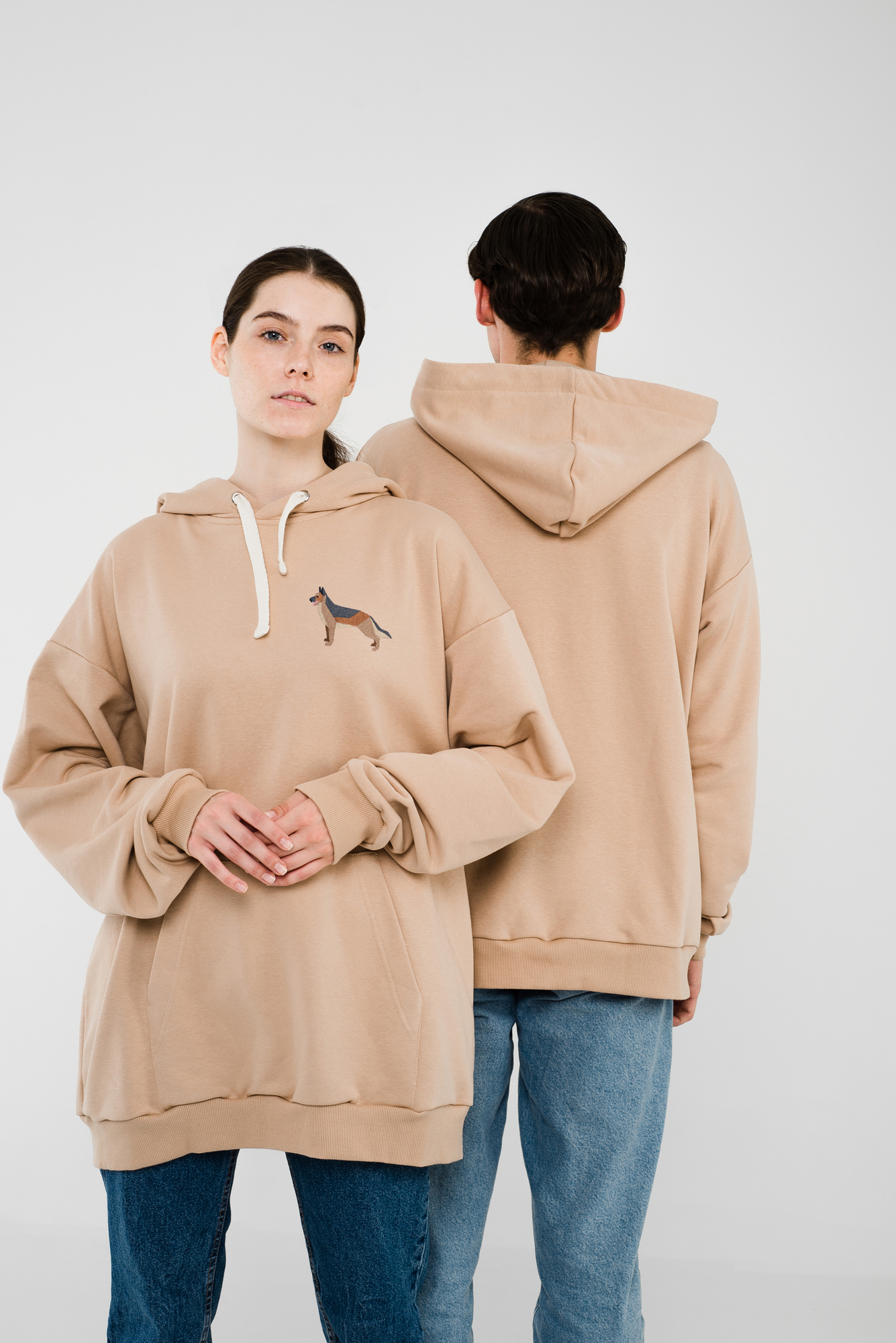 German shepherd beige hoodie