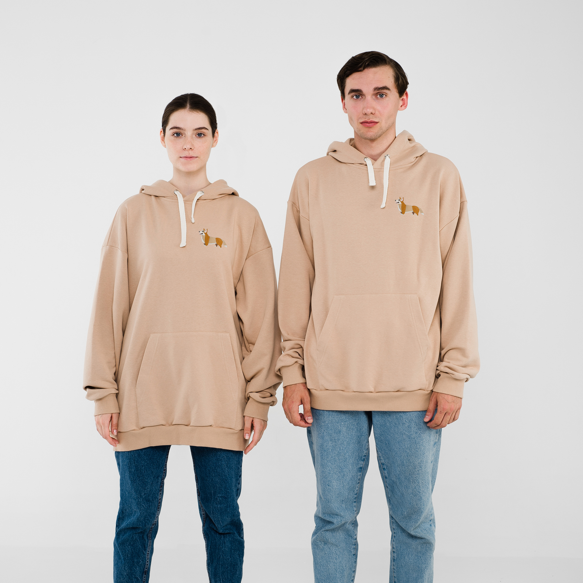 Corgi beige hoodie
