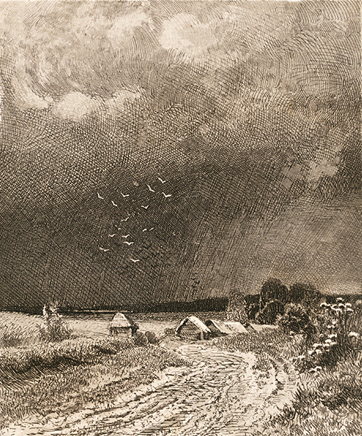 Перед грозой. Художественный оттиск с офорта И.И. Шишкина