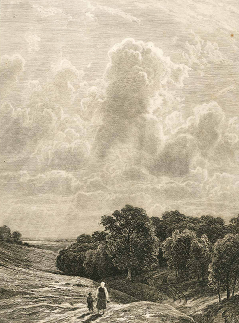 Облака над рощей. Художественный оттиск с офорта И.И. Шишкина