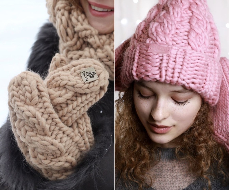 ЗЕФИР + варежки С КОСОЙ