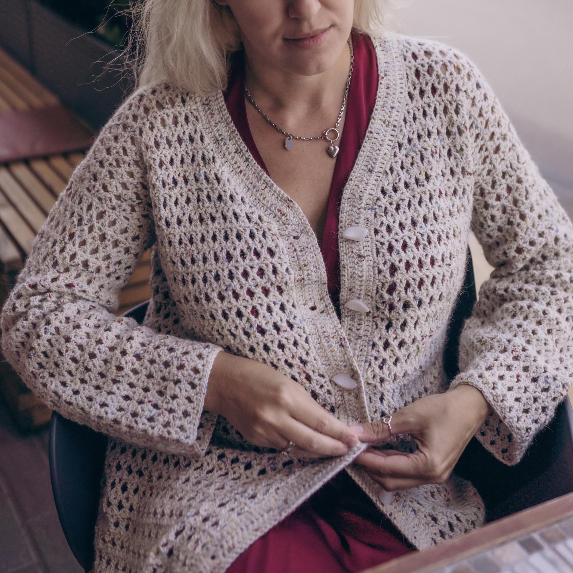 Описание кардигана крючком