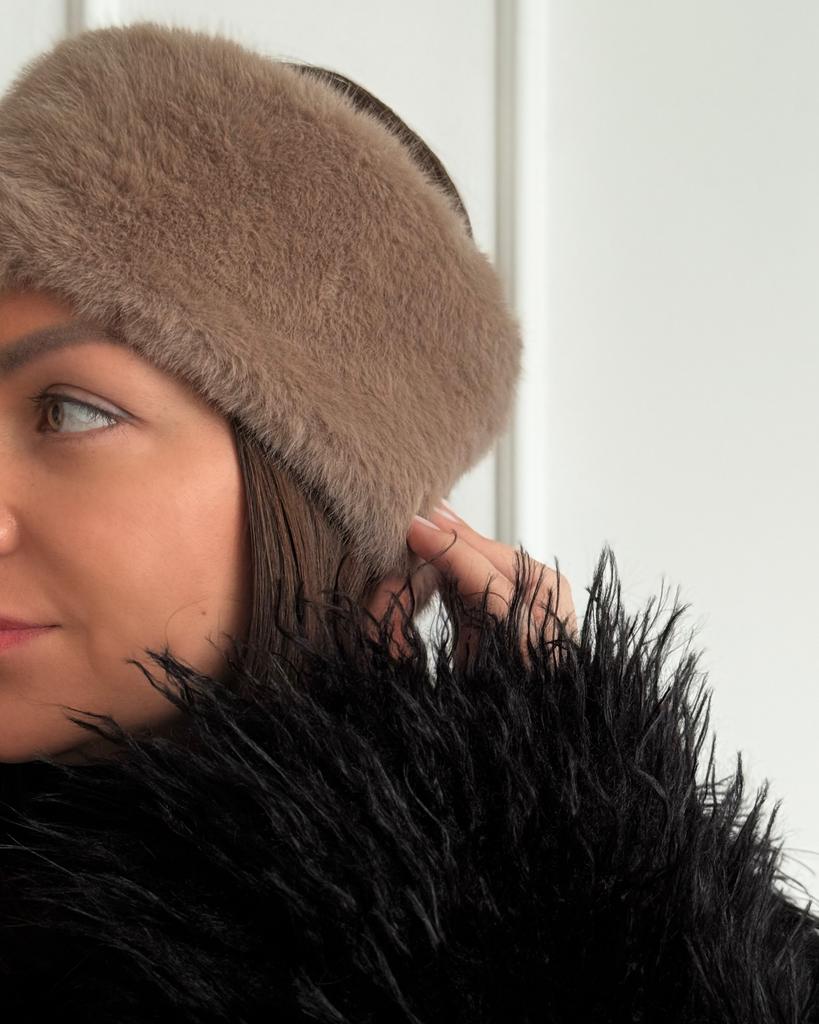 МЕХОВАЯ ПОВЯЗКА ИЗ ЭКО НОРКИ CARAMEL