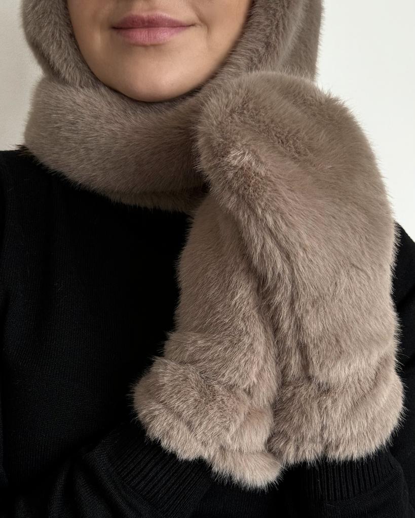 МЕХОВЫЕ ВАРЕЖКИ ИЗ ЭКО НОРКИ CARAMEL