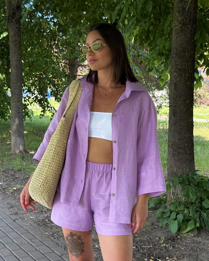 КОМПЛЕКТ  ИЗО ЛЬНА VIOLET С ШОРТАМИ