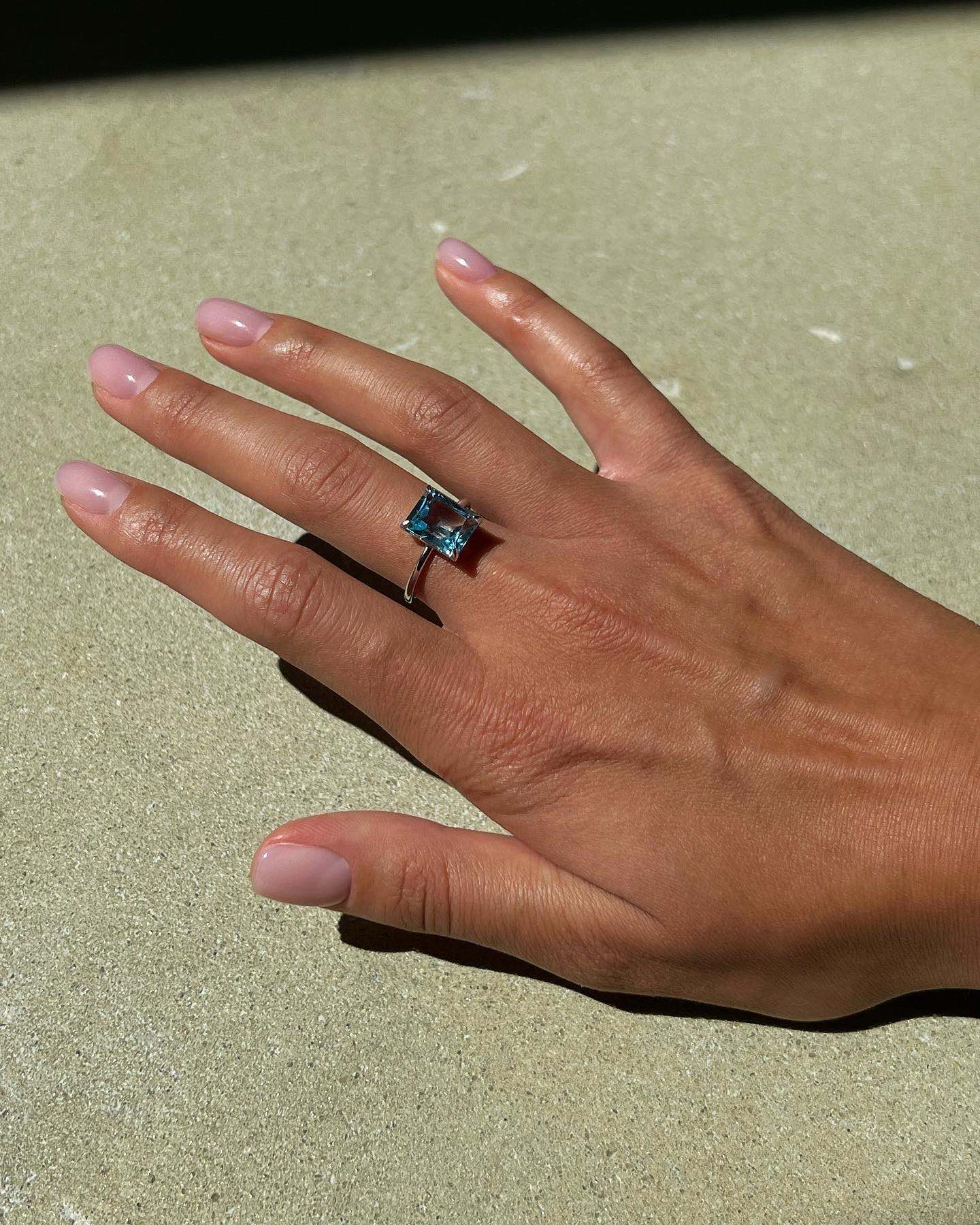 Кольцо Идеальное (Perfect ) с голубым топазом