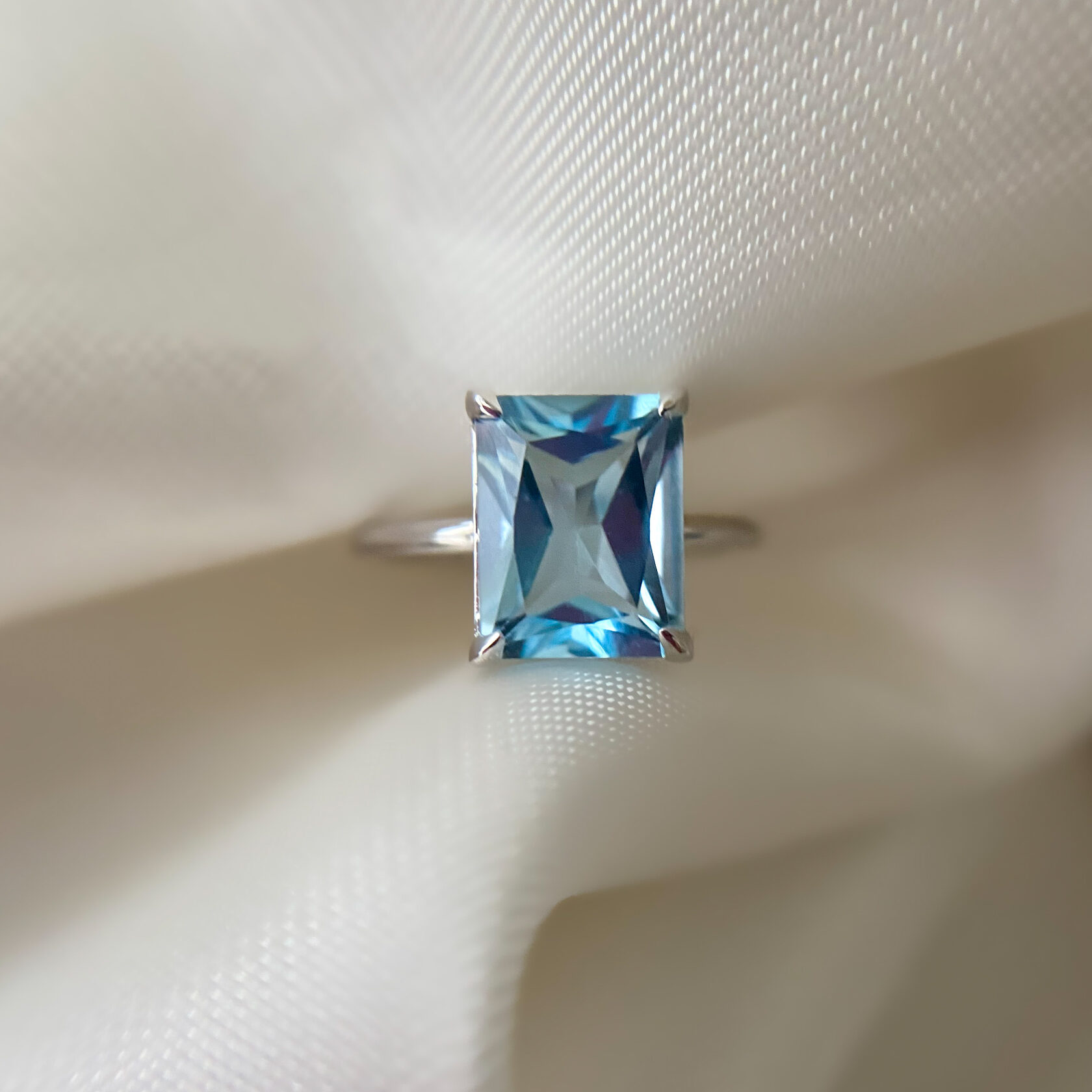 Кольцо Идеальное (Perfect ) с голубым топазом