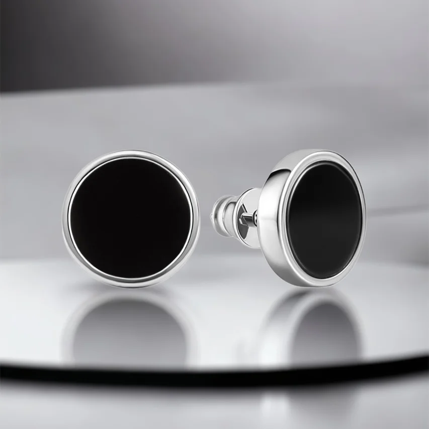 серьги с черным ониксом