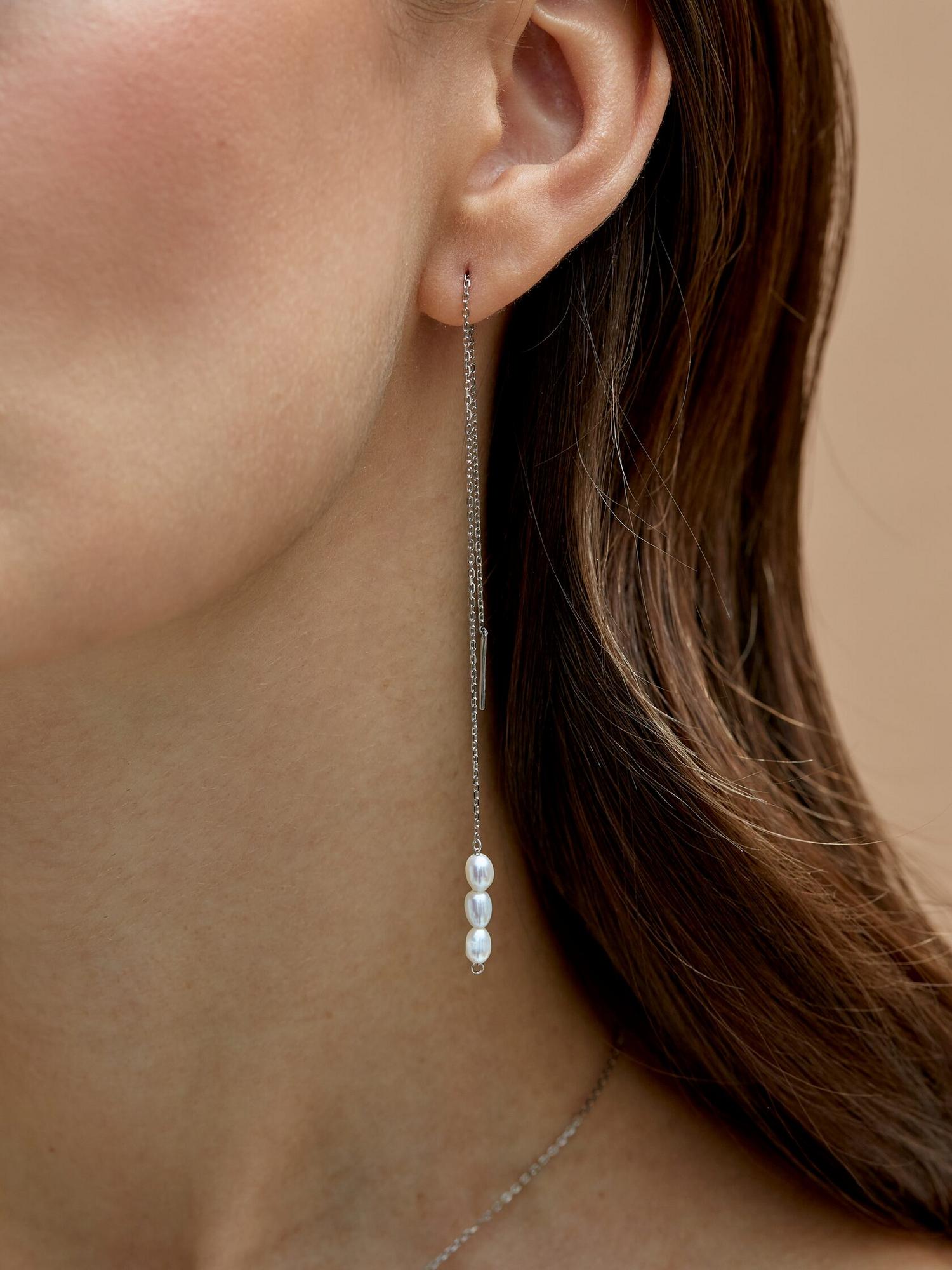 Серьги-продевки с жемчугом