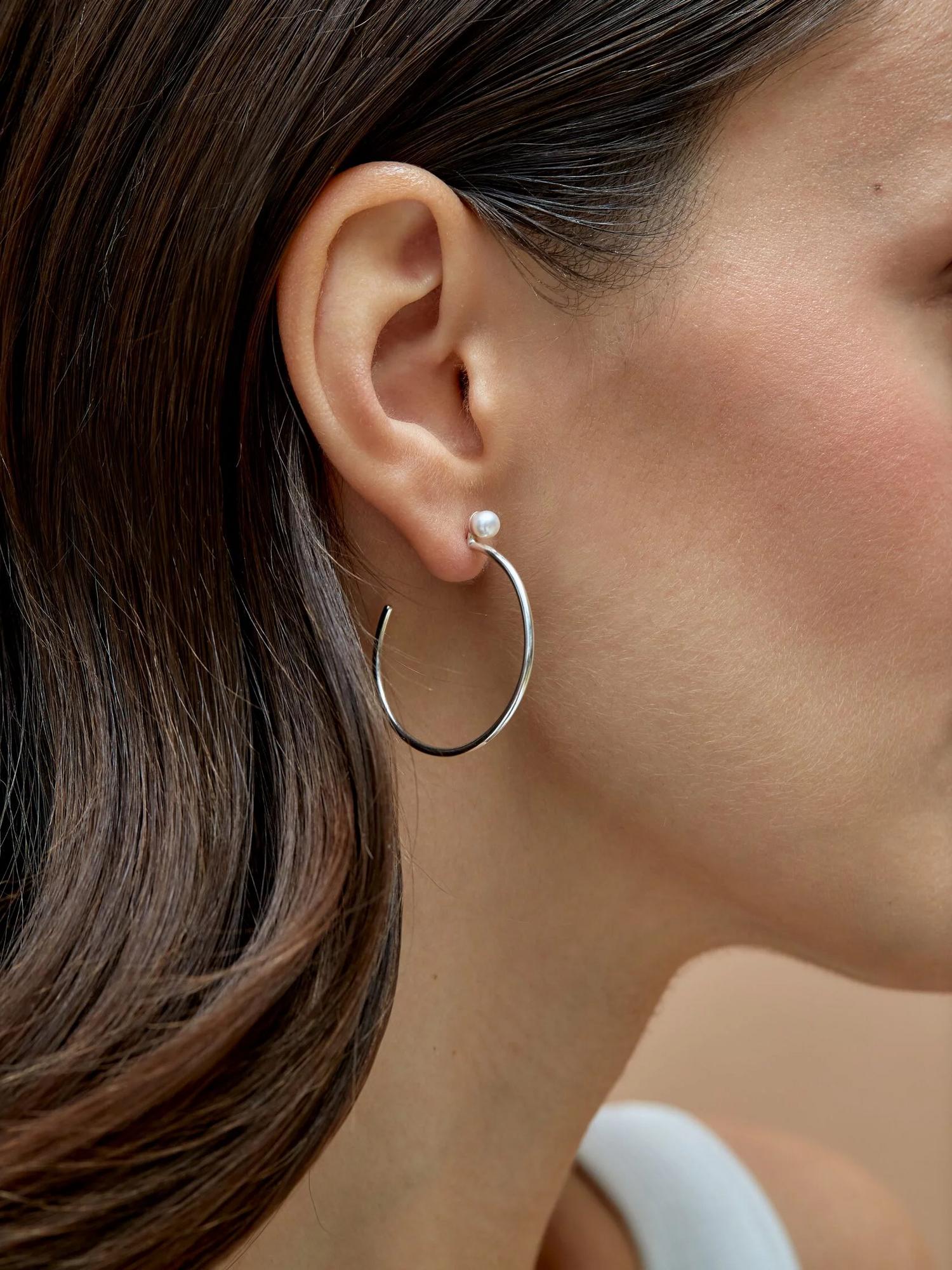 Серьги-конго с жемчугом