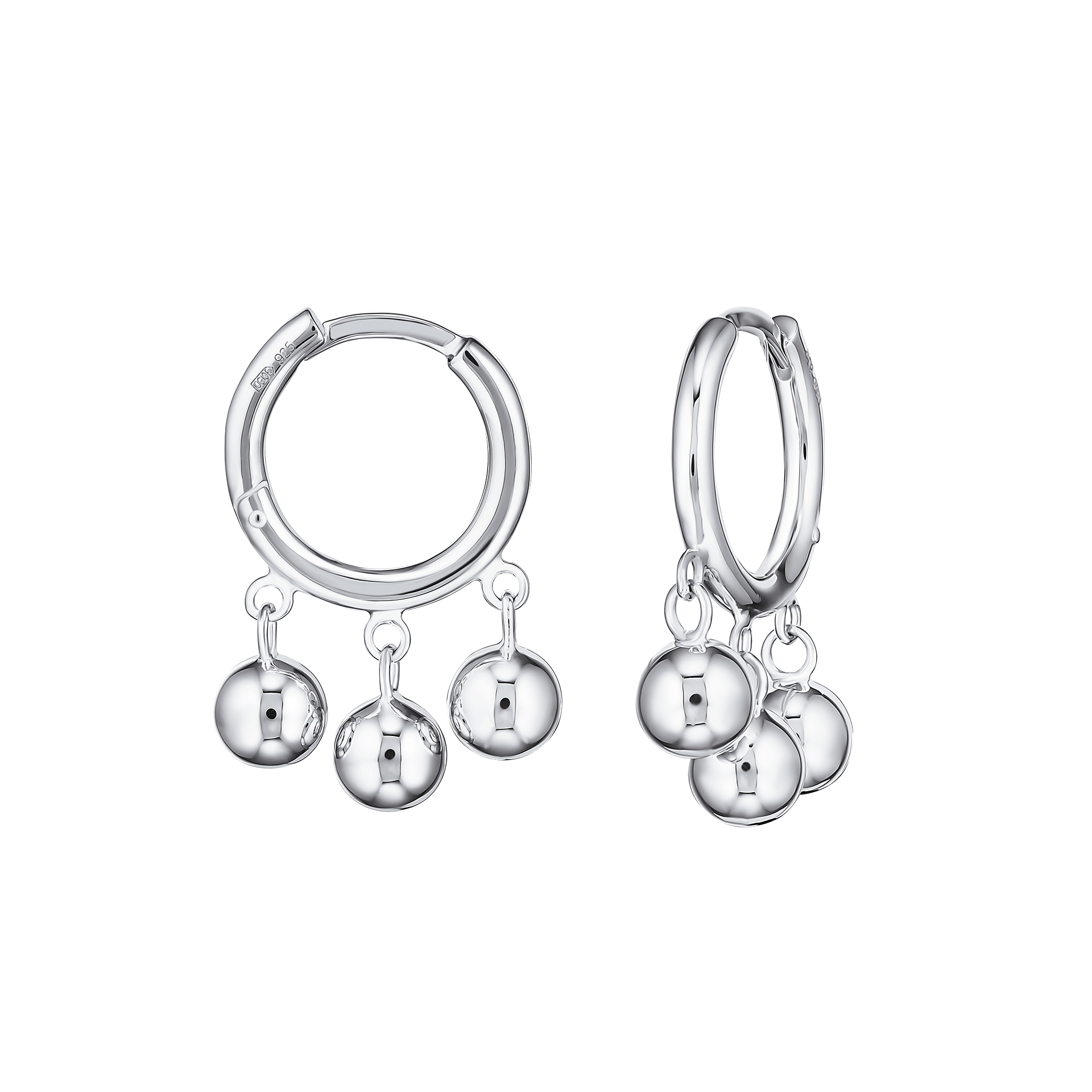 серьги-кликеры с подвижными шариками