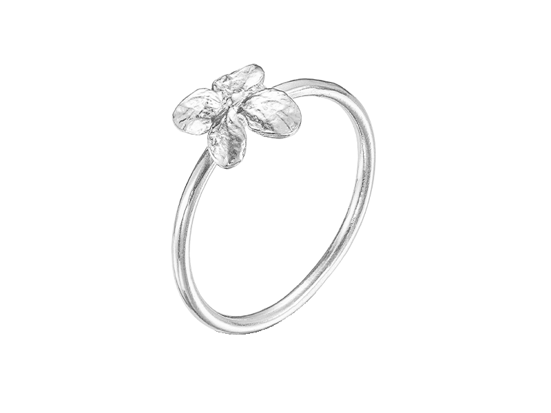 Кольцо Гортензия мини 4 лепестка
