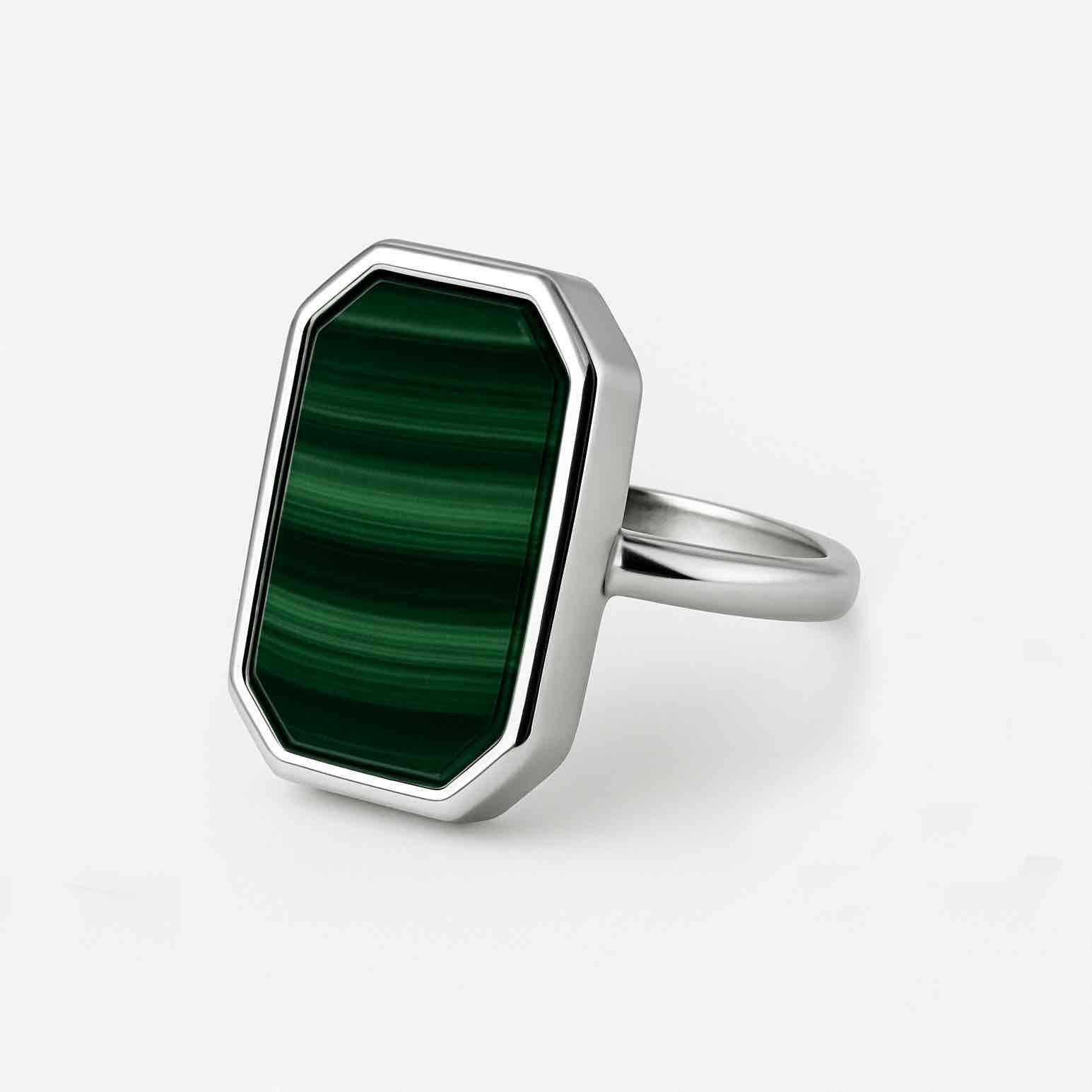 кольцо Рим (Rome) с малахитом