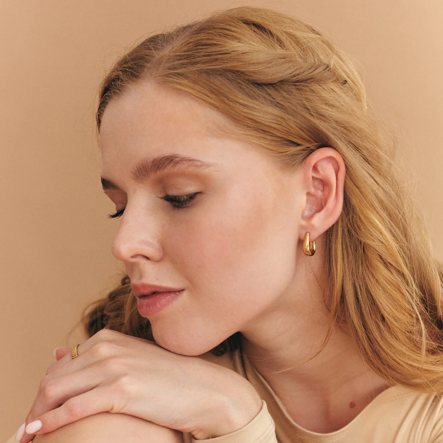 серьги Легкие (Lite ) в позолоте