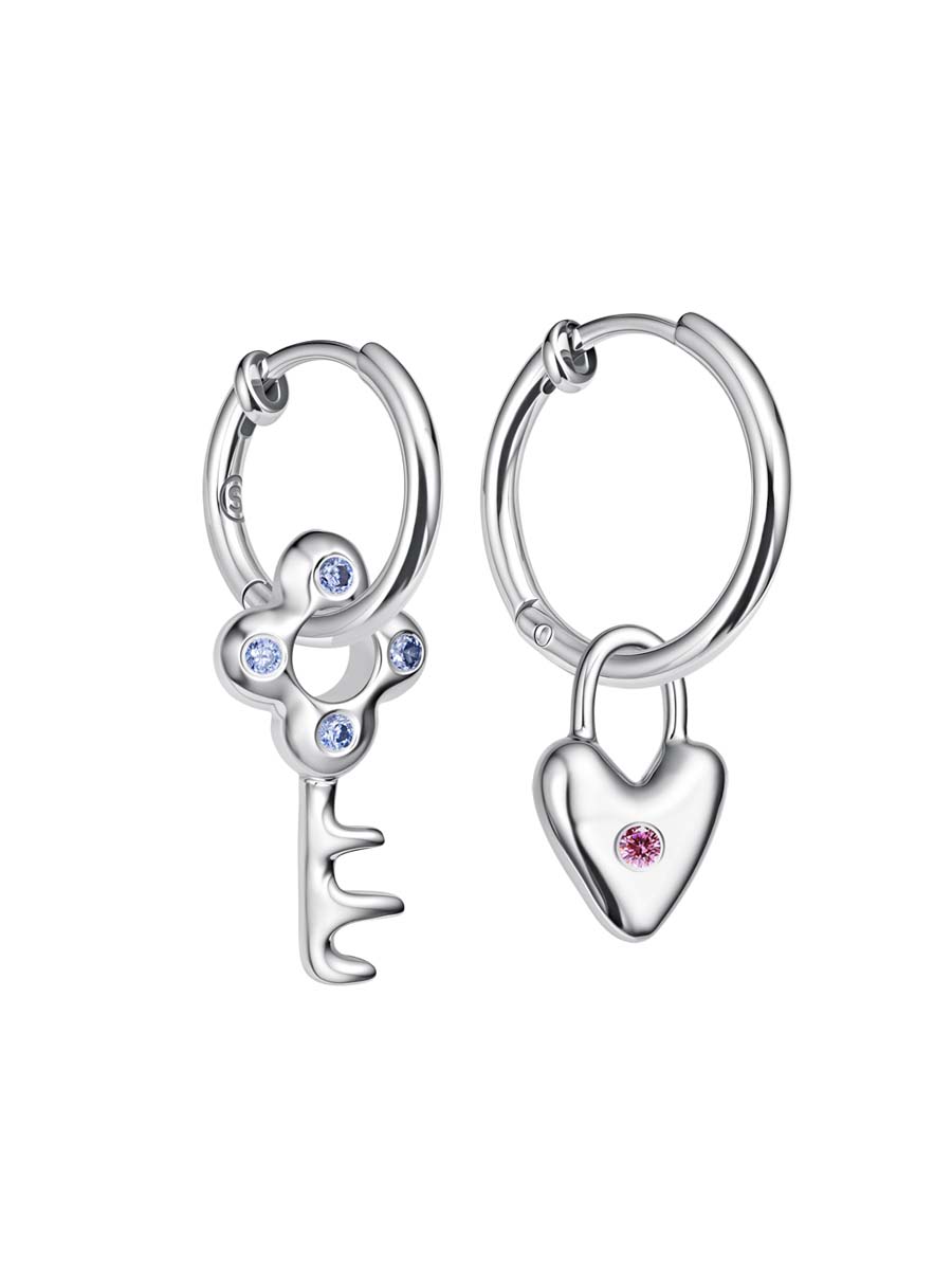 Асимметричные серьги-кольца серебро