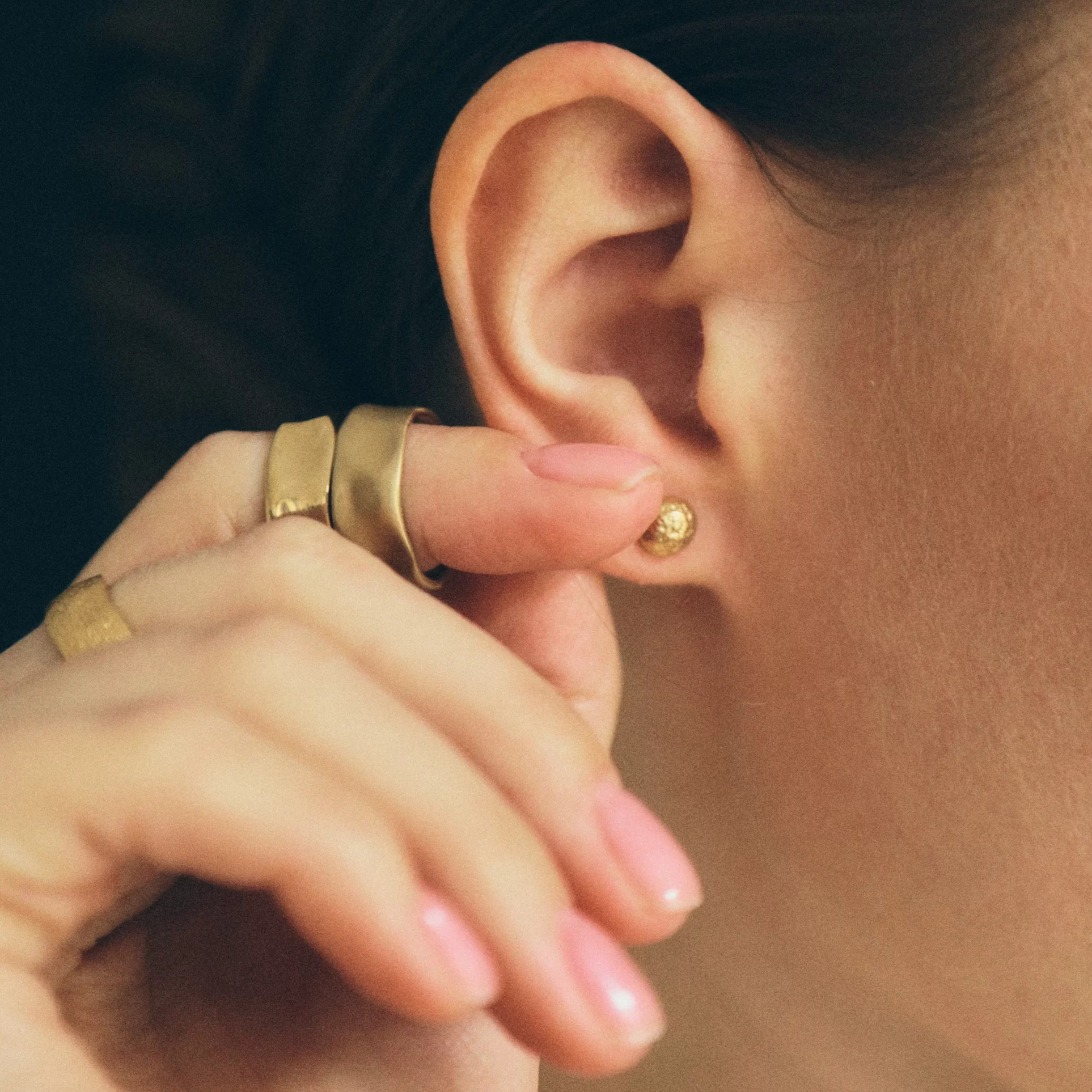 серьги-пусты Фольга позолота