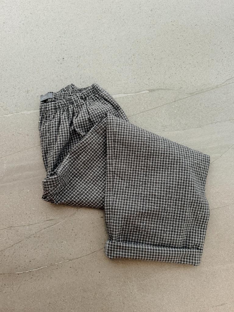 Брюки из хлопка в клетку, серый