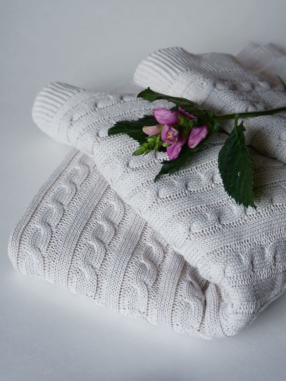 Плед детский 110х160 (100% хлопок) бежевый