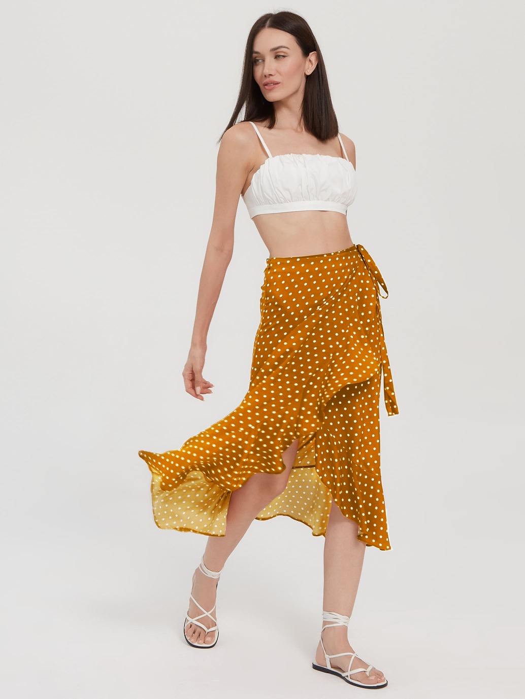 Юбка с запахом (артикул 15596547/горчичный)