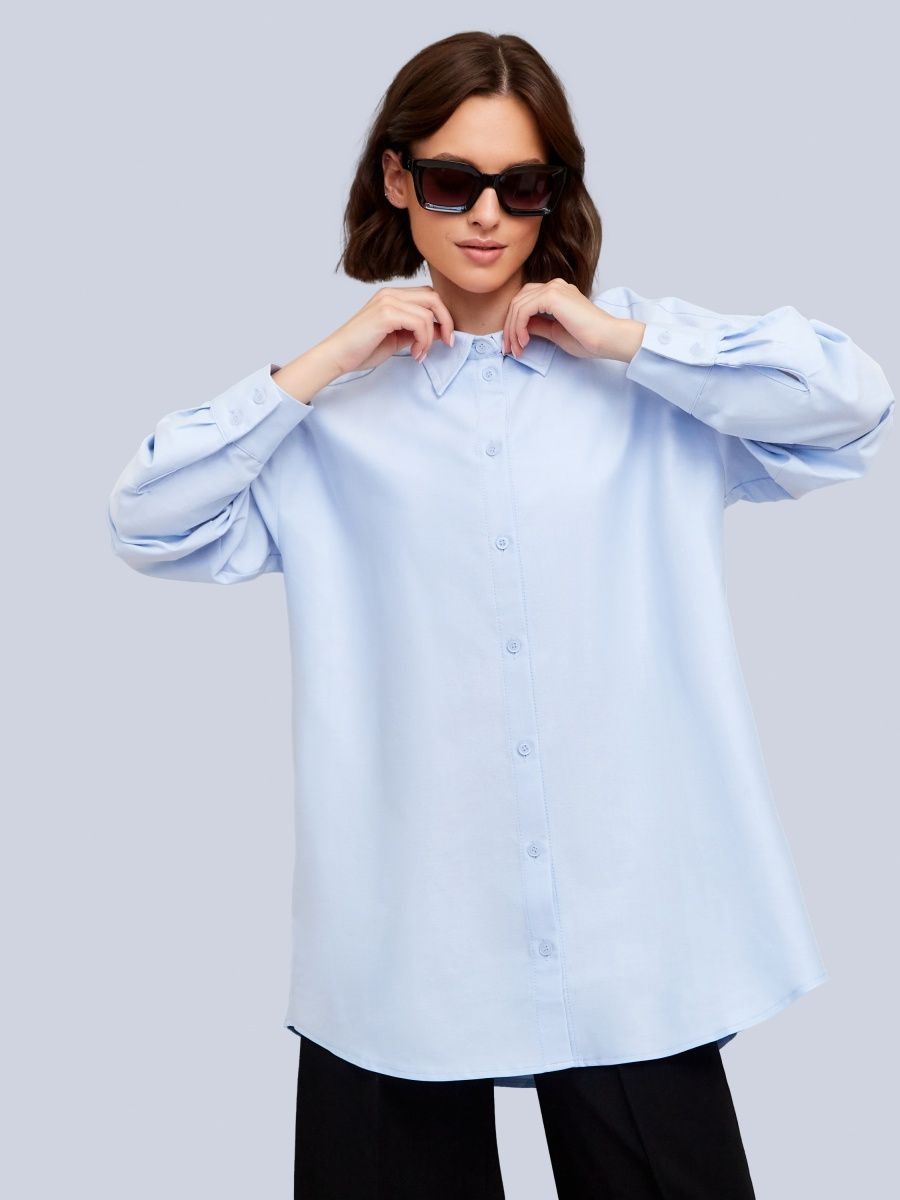 Рубашка классическая без карманов (голубой)