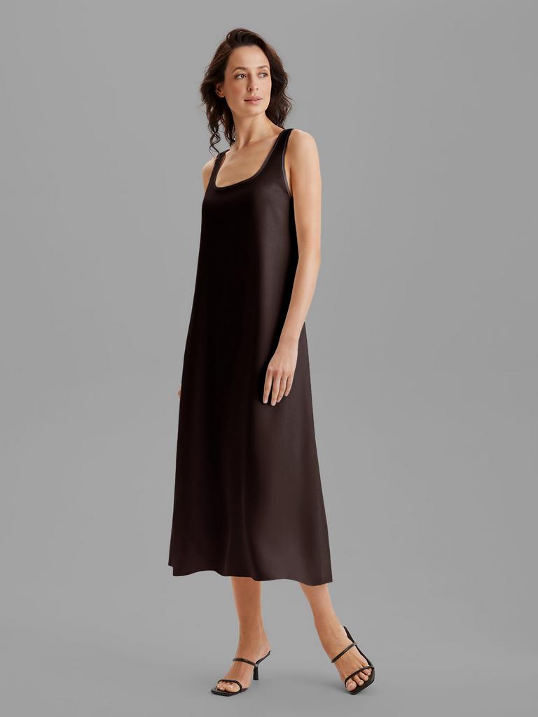 Платье Базовое без рукавов (шоколадный)