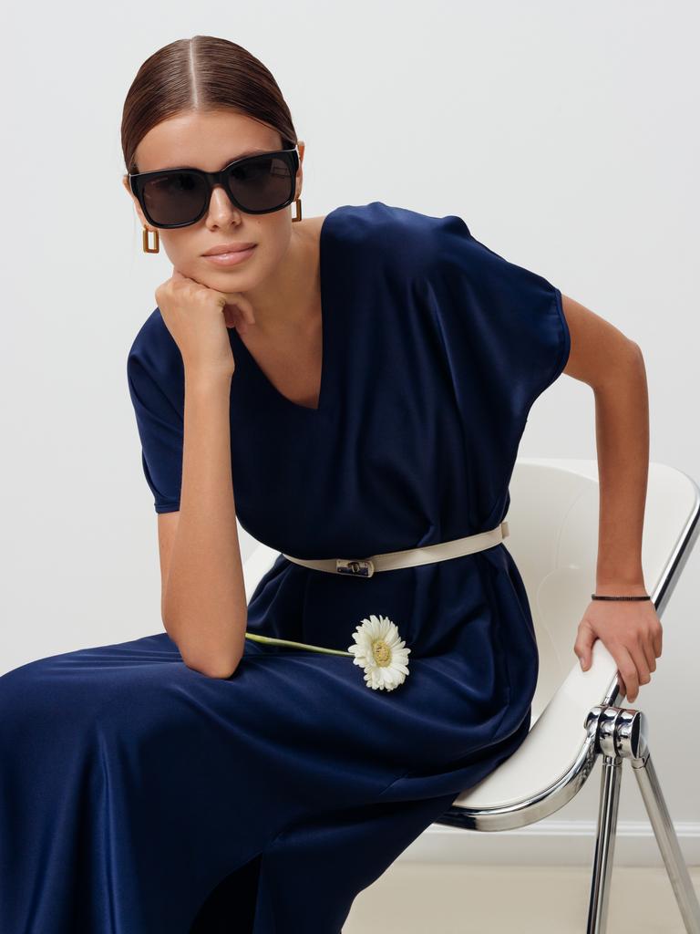 Платье-туника женское летнее (темно-синий)