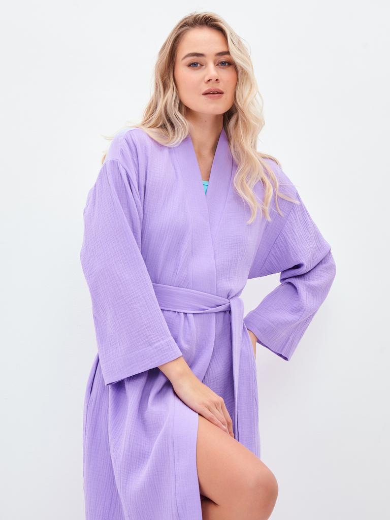 Халат кимоно женский (лавандовый)