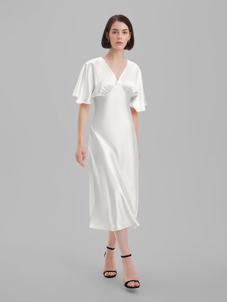 Платье-комбинация с рукавом (белый)