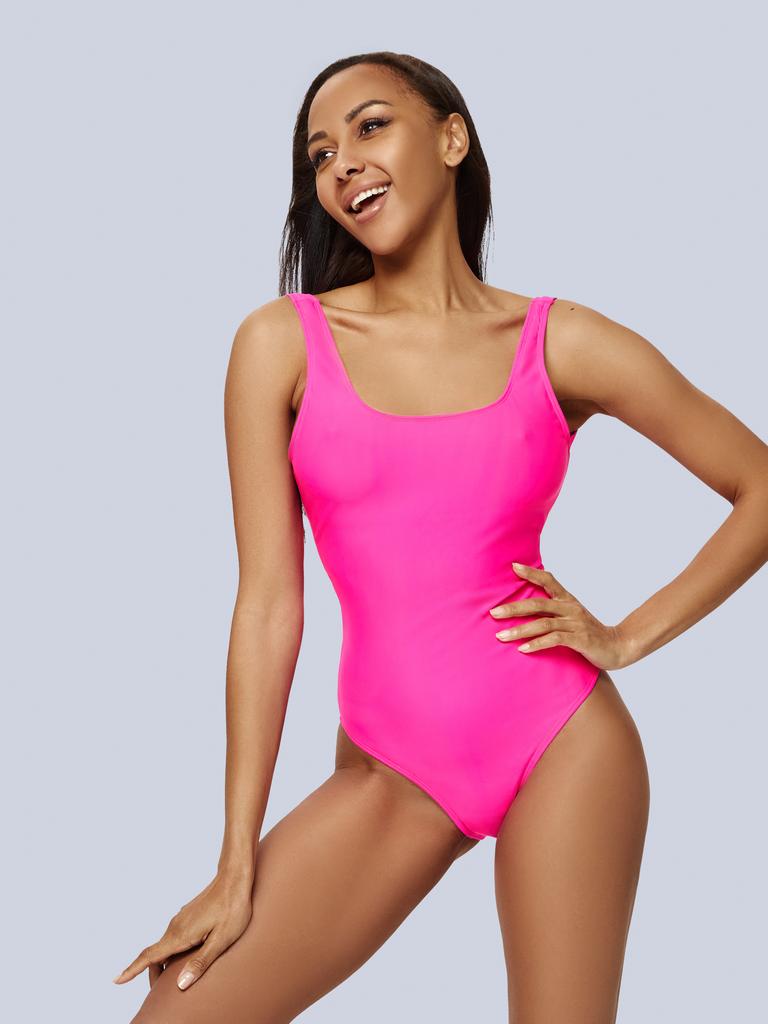 Купальник слитный женский (розовый)