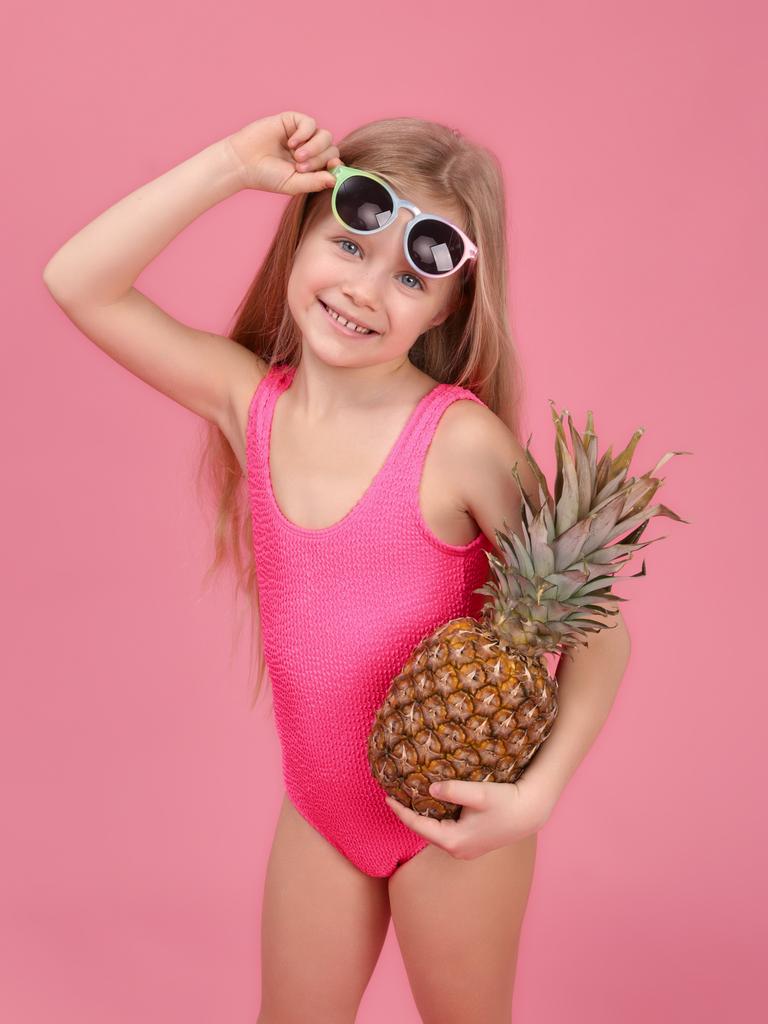 Купальник слитный детский (розовый)