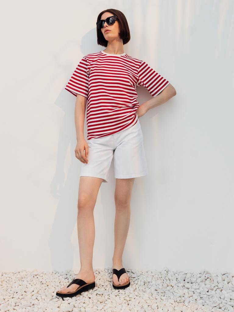 Шорты джинсовые удлиненные (белый)