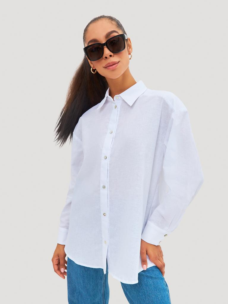 Рубашка льняная (белый)