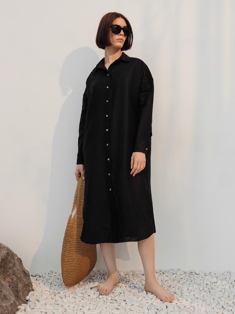 Платье рубашка (черный)
