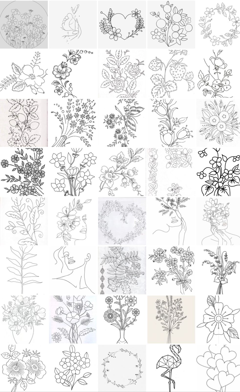 50 эскизов для вышивки