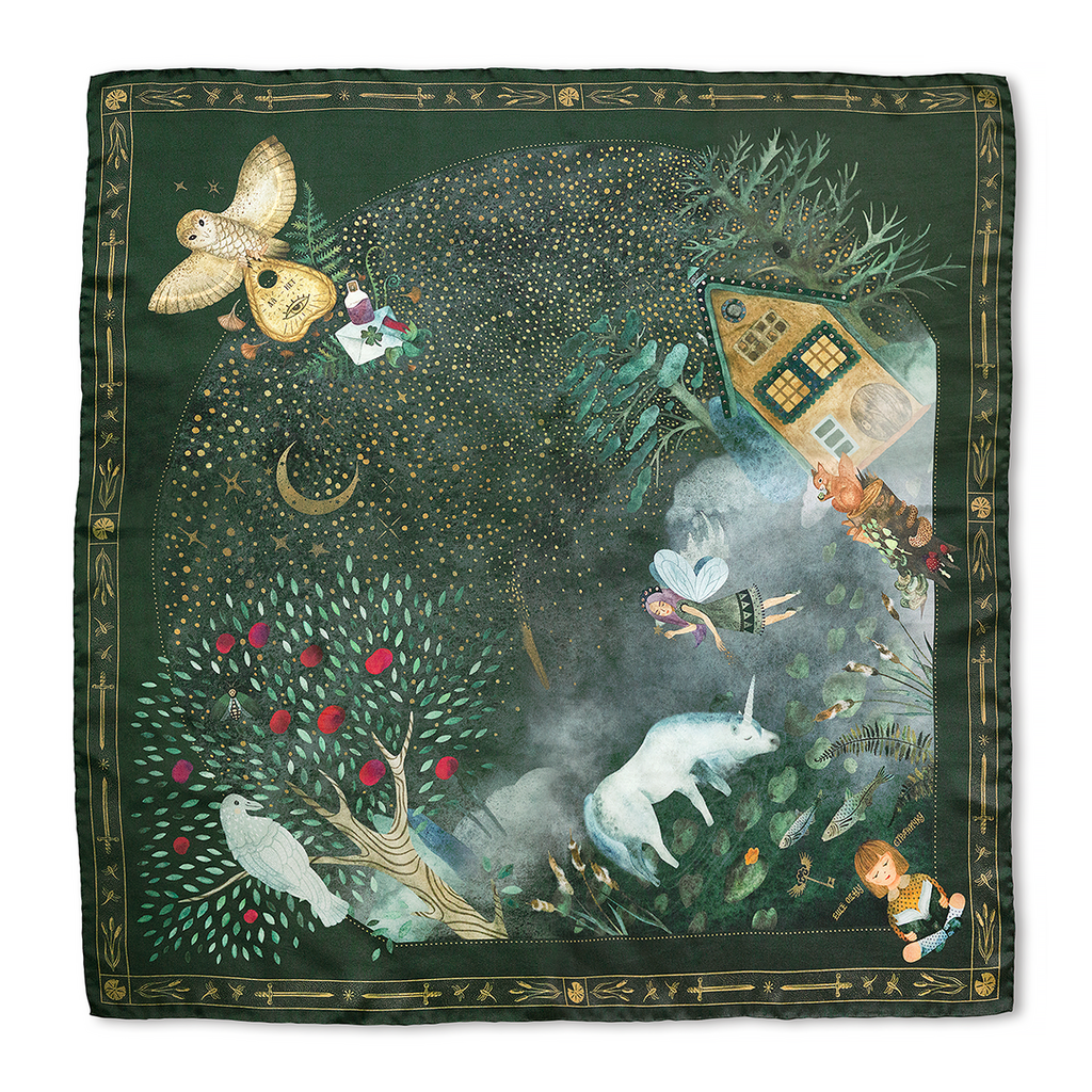 One more page. Square silk scarf, 90x90 cm