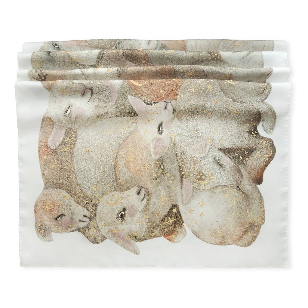 A kind heart will always warm you. Silk stole, 65x180 cm