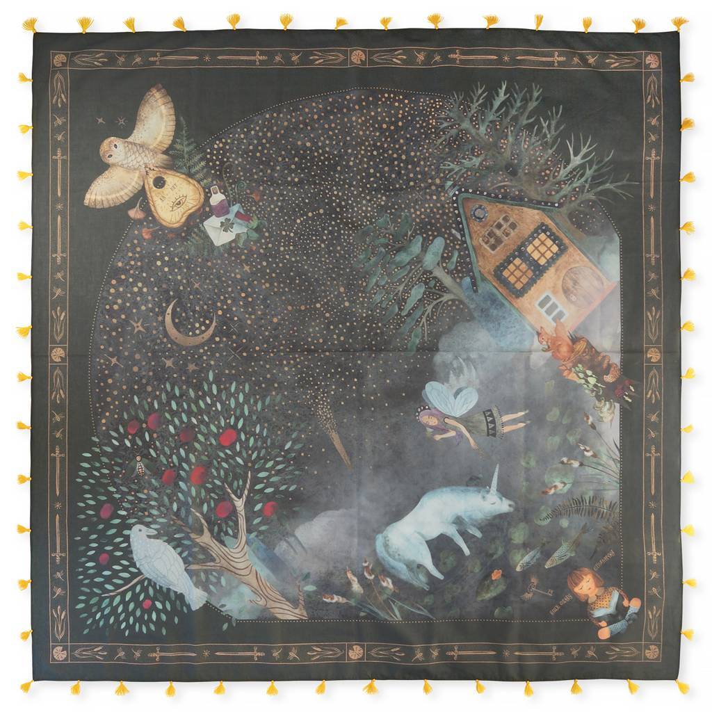 One more page. Square cotton scarf, 130x130 cm