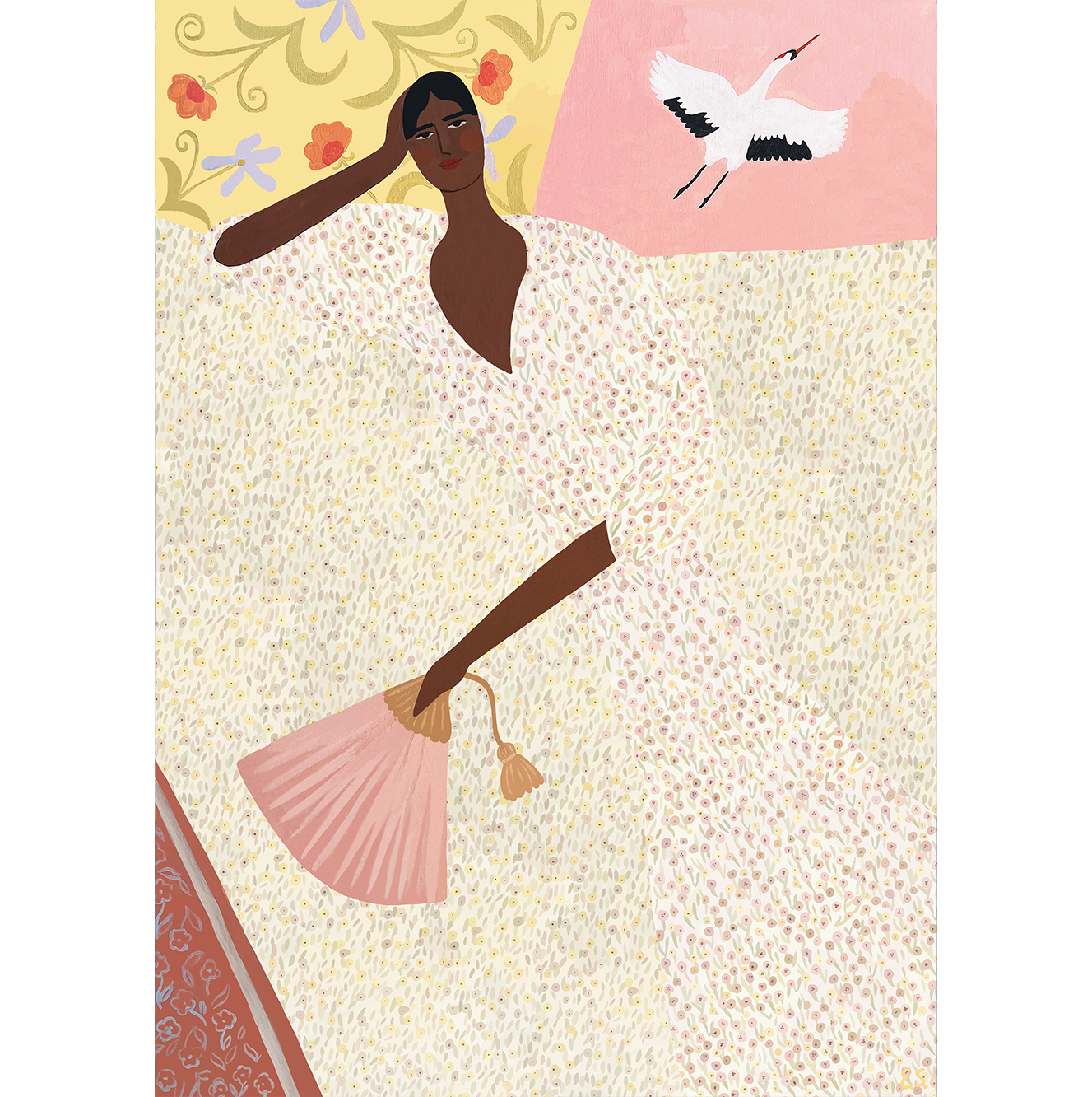 РЕПРОДУКЦИЯ "ДЕВУШКА С ВЕЕРОМ" 50х70