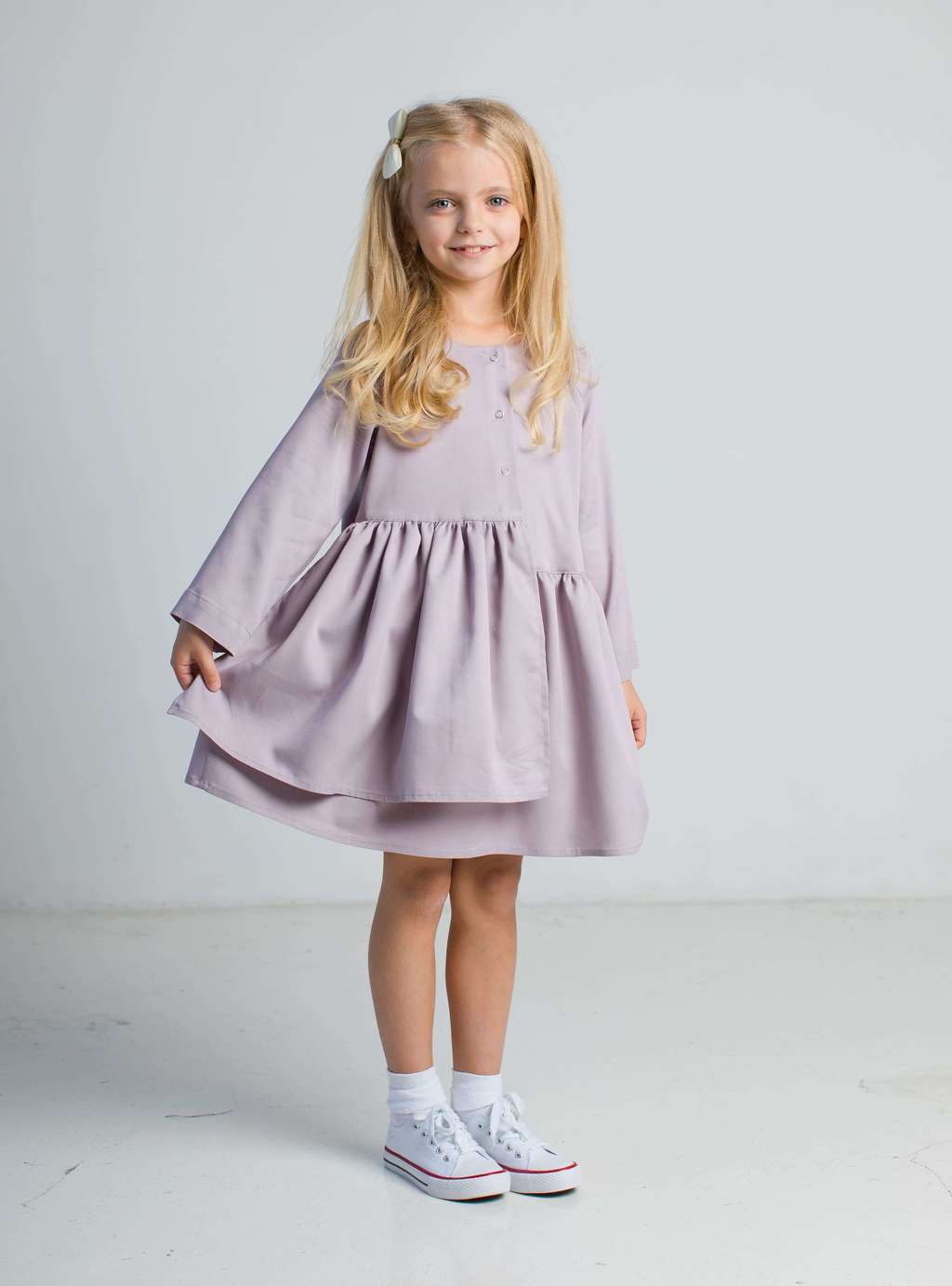 Асимметричное платье с оборками