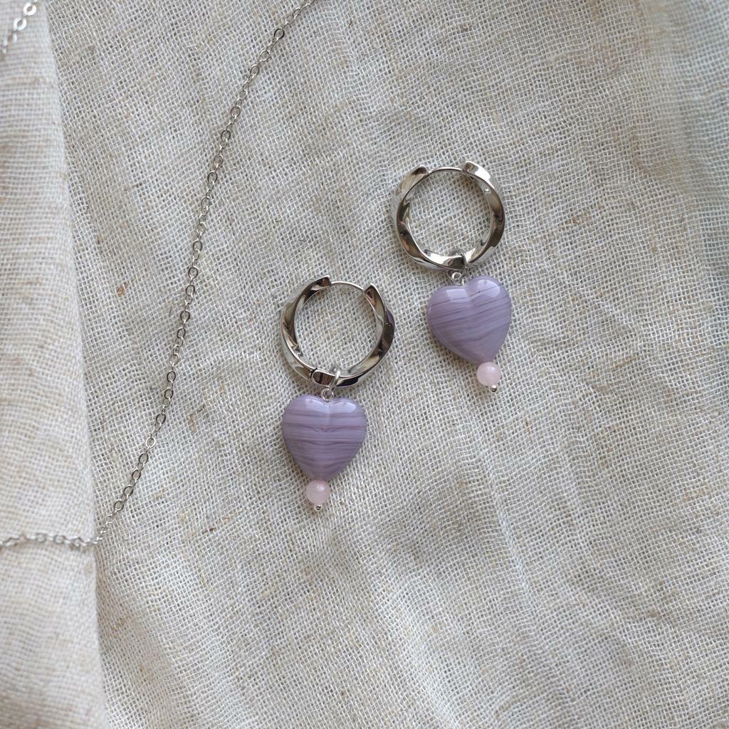 Hoop-earrings Purple Hearts